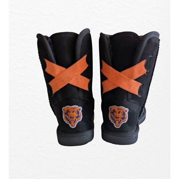 HSN faux suede & fur Chicago Bears calf high boots  Sz 6 - Picture 4 of 14